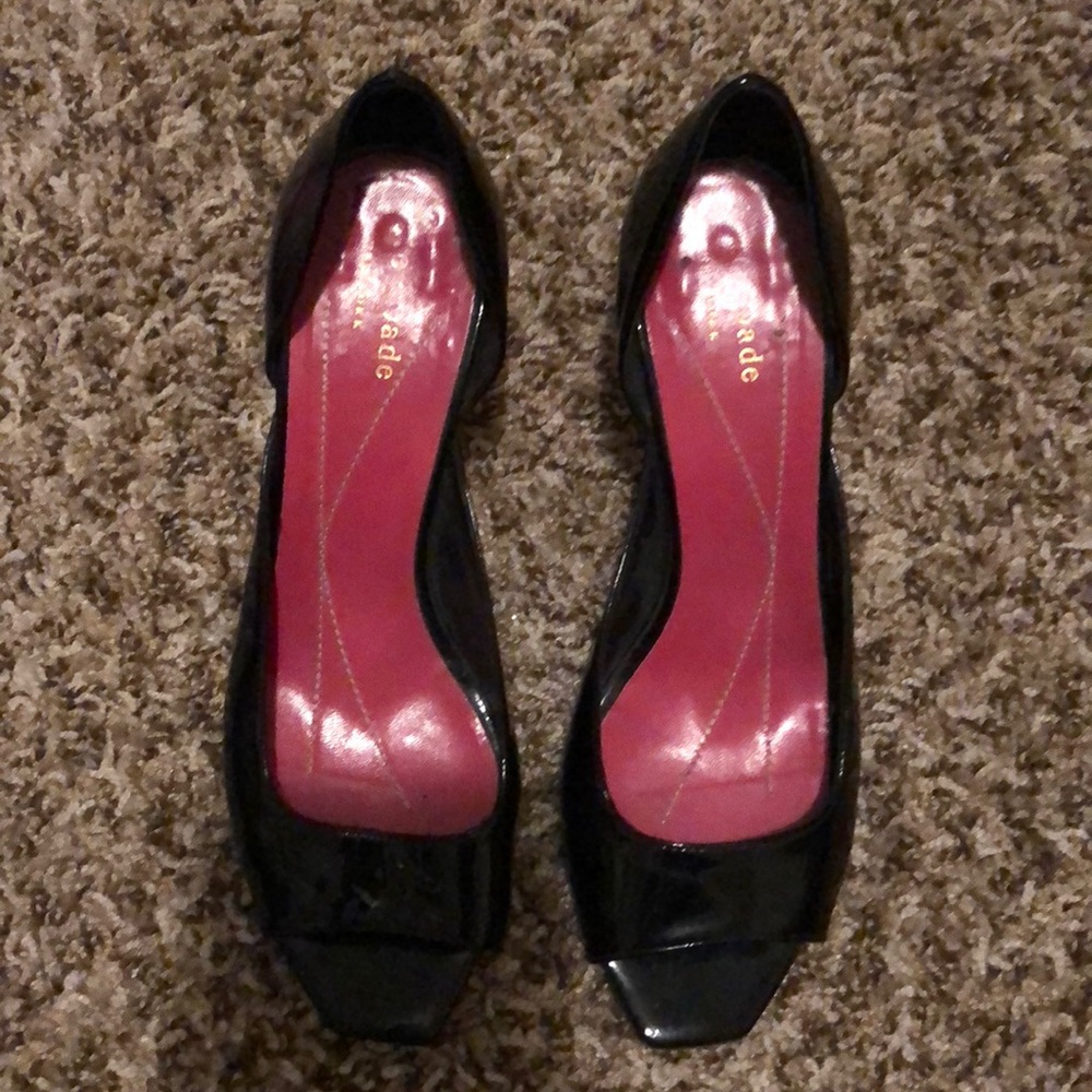 Kate Spade black leather heels
